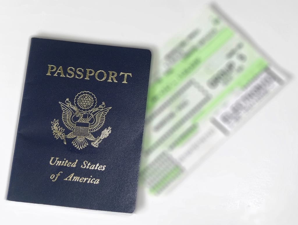 Passport and official documents prepared for an overseas employment application